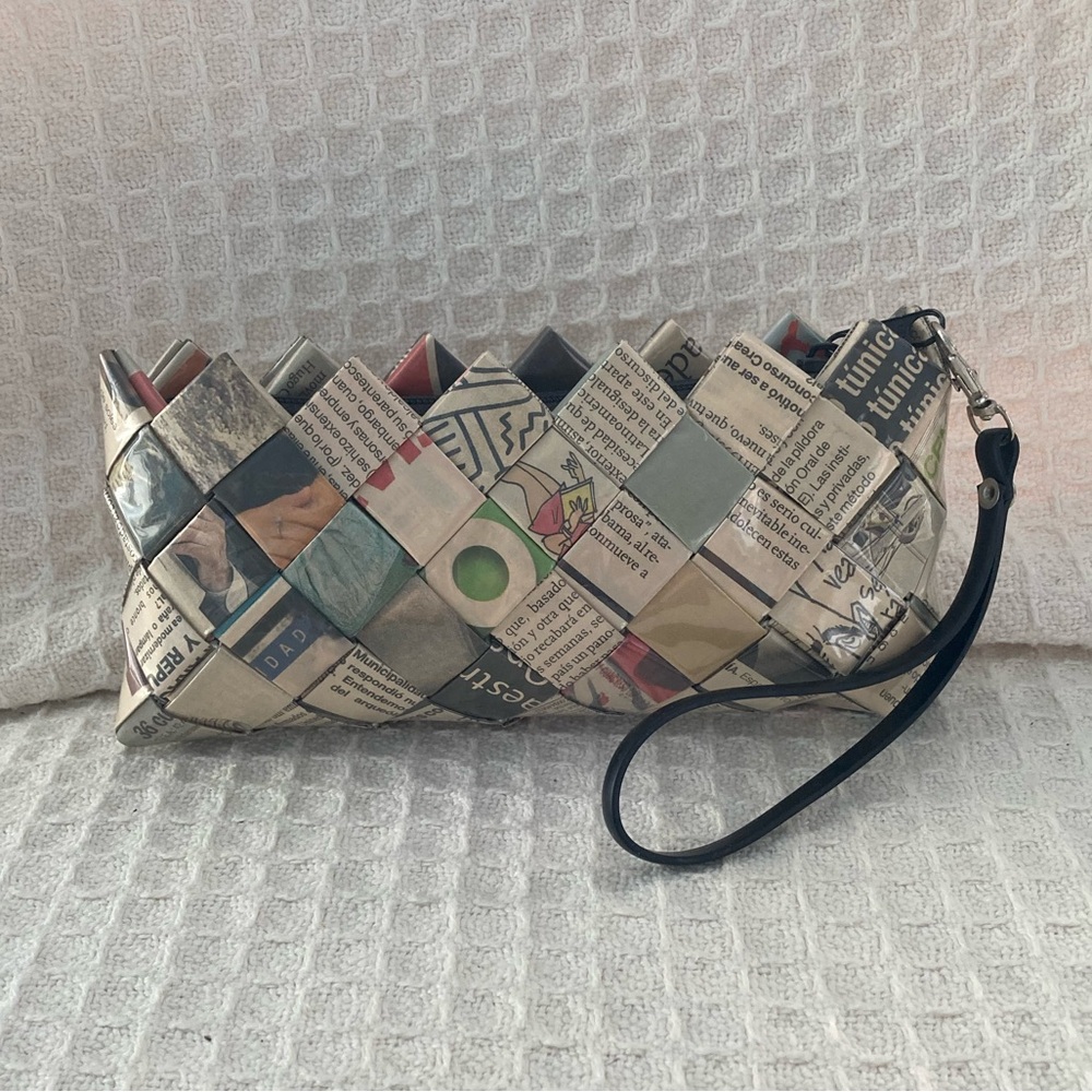 Ecoist Recycled Woven Newspaper Wristlet